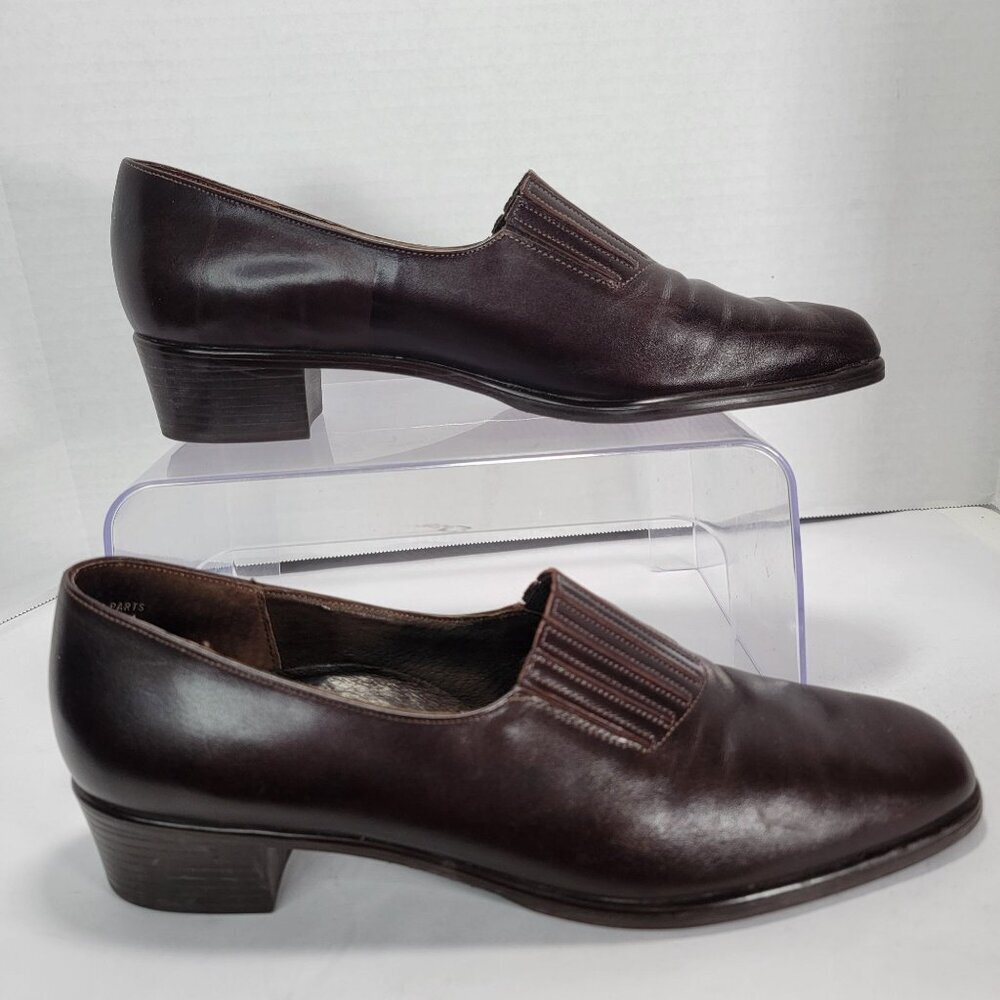 Munro Womens 10 Leather Slip-On Loafers Brown Office Business Casual Made in USA